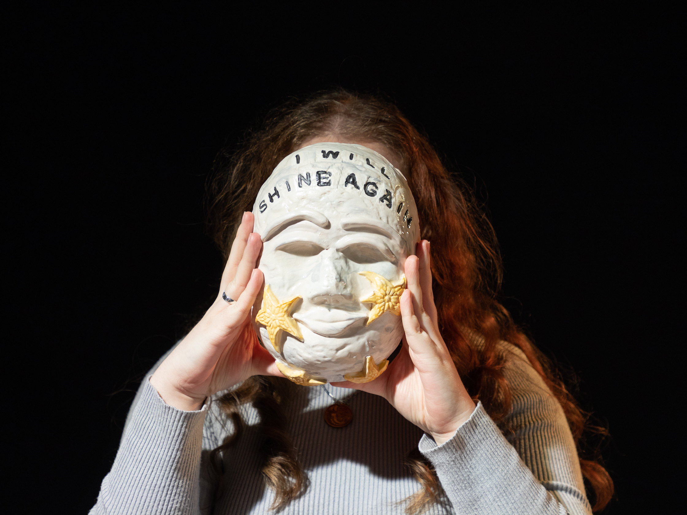 Photo of I'm Fine. participant holding their mask